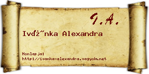 Ivánka Alexandra névjegykártya