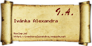 Ivánka Alexandra névjegykártya