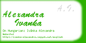 alexandra ivanka business card